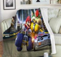 JETÉE MARIO BROS ET BOWSER (COUVERTURE) 5 PIEDS X 6 PIEDS